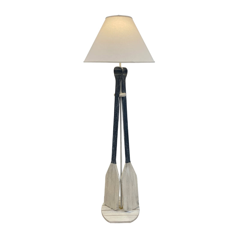 Navy Cottage Double Paddle Floor Lamp