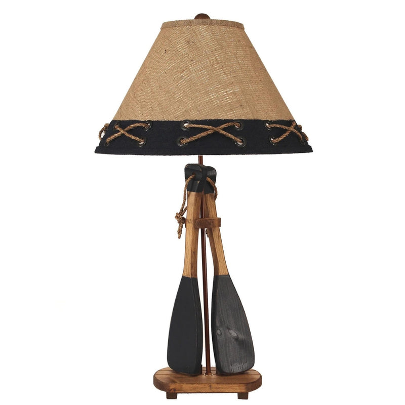 Navy Wash Double Paddle Table Lamp