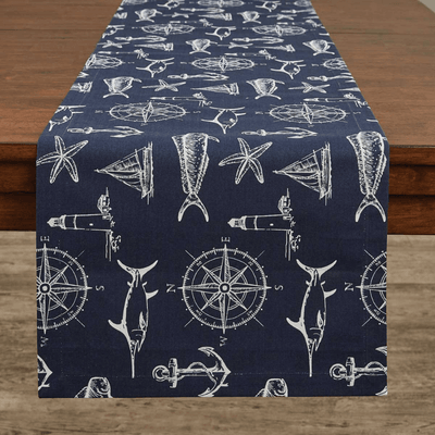 Ocean Blueprint Navy Table Runner (7694605746408)