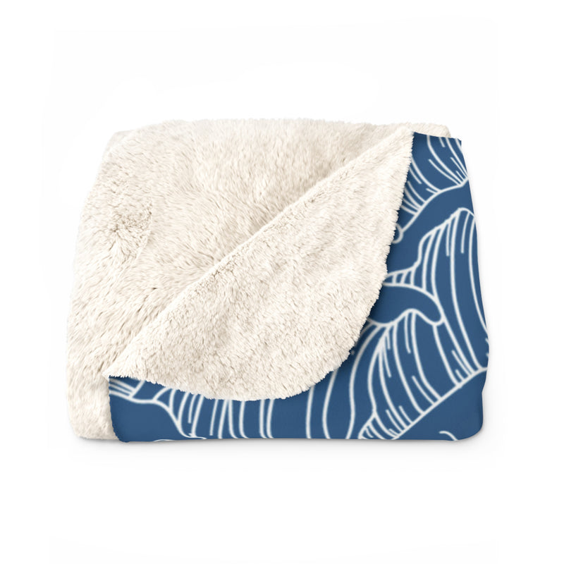 Blue Waves Sherpa Fleece Blanket