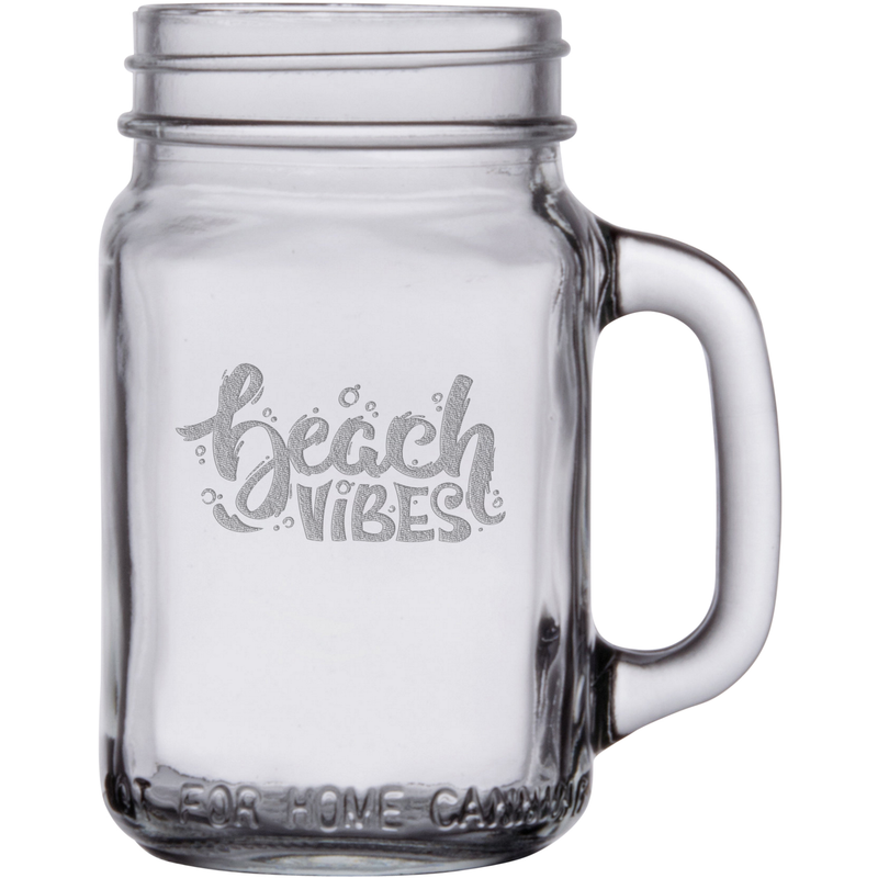 Beach Vibes 16 oz. Mason Jar Glass Sets