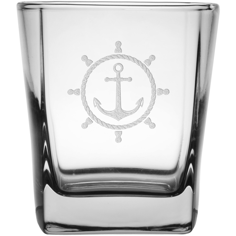 Anchor 9.25 oz. Etched Double Old Fashioned Glass Sets