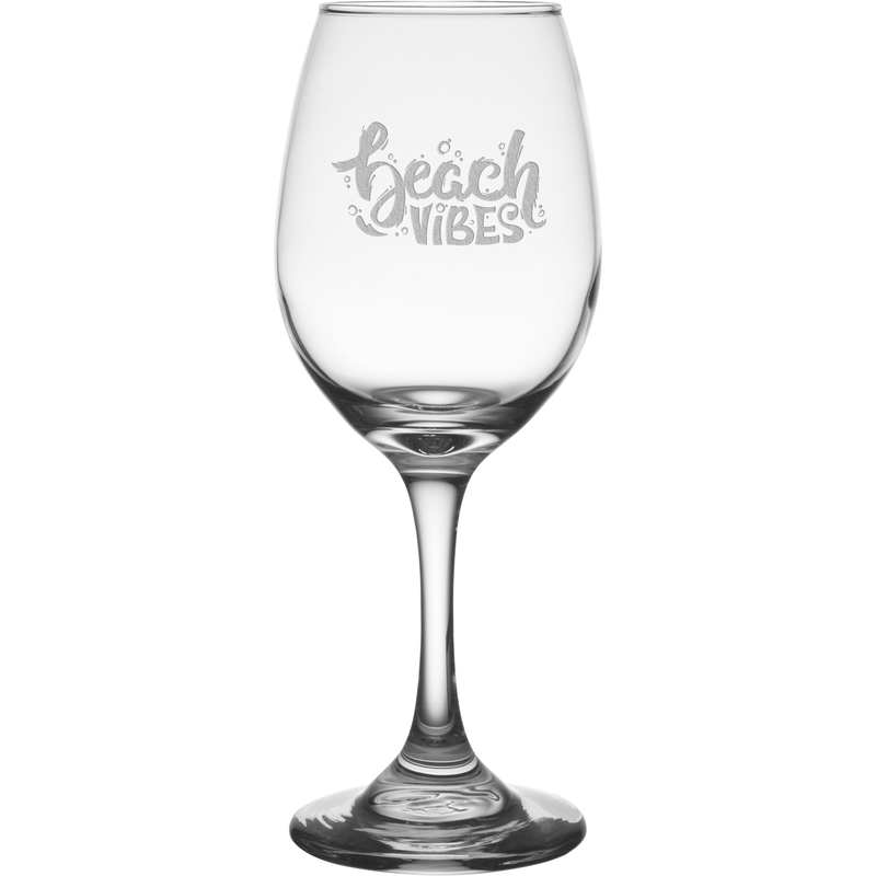 Beach Vibes 11 oz. Etched Wine Glass Sets