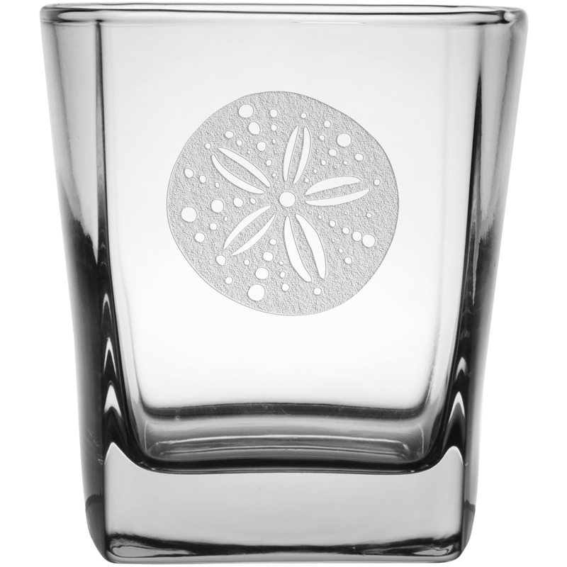 Sandollar 9.25 oz. Etched Double Old Fashioned Glass Sets