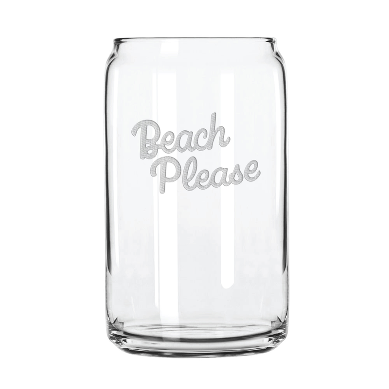 Beach Please 16 oz. Can Glass Sets