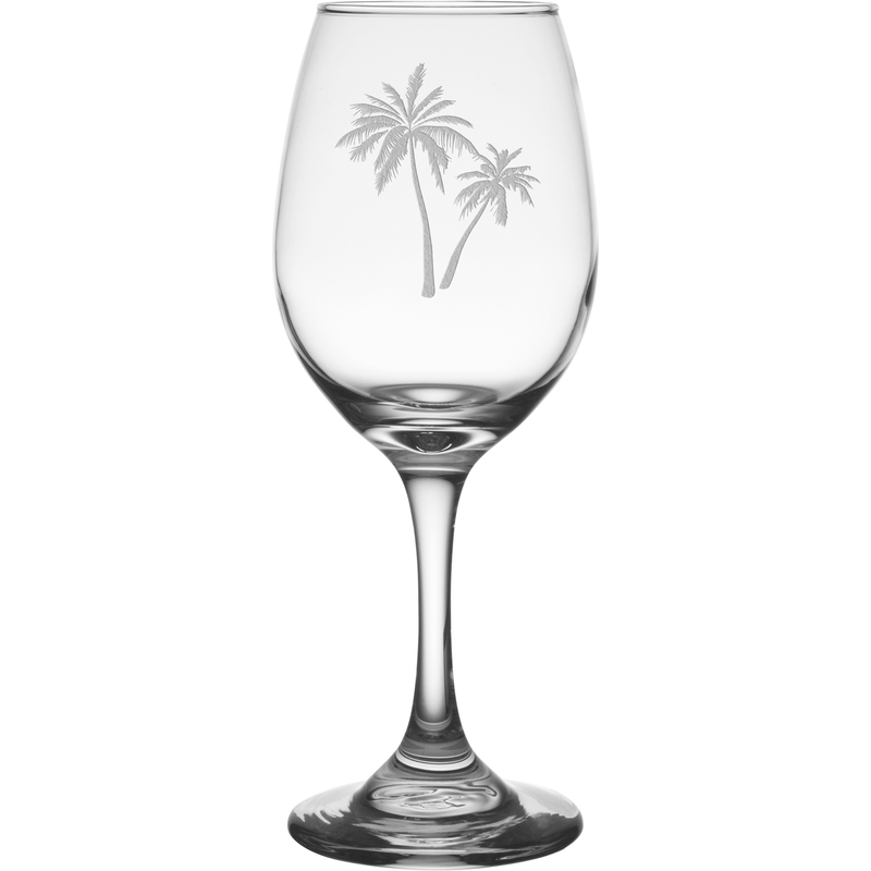Palms 11 oz. Etched Wine Glass Sets