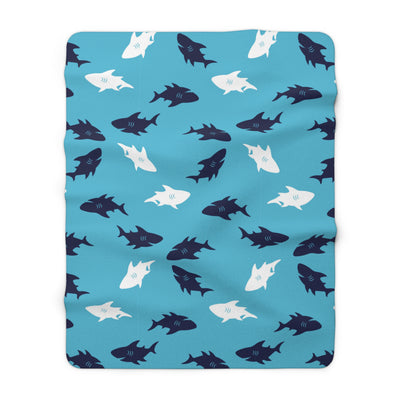 Blue Shark Sherpa Fleece Blanket