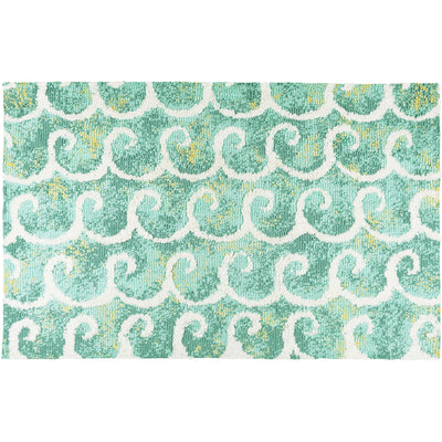 Green Wave Accent Rug