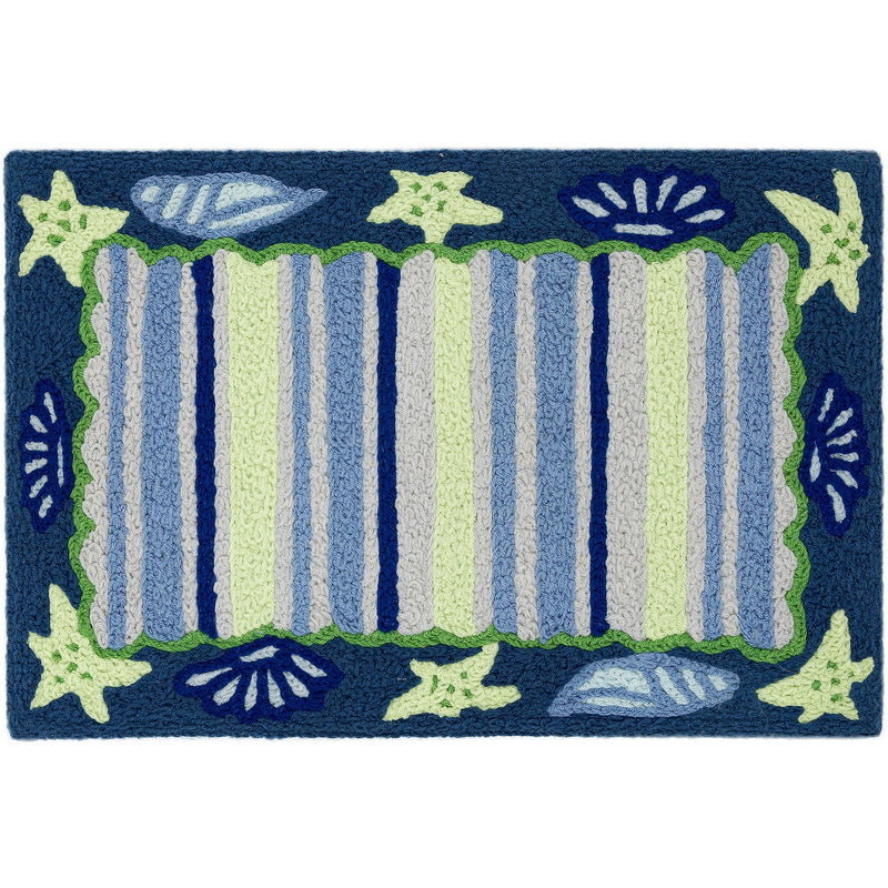Striped Shell Accent Rug
