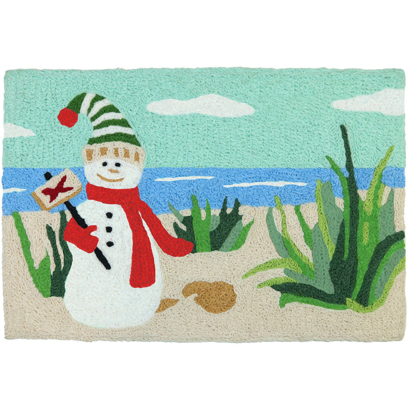 Beach Snowman Accent Rug