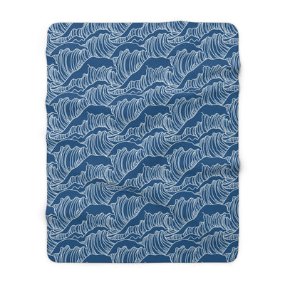 Blue Waves Sherpa Fleece Blanket