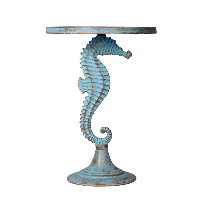 Blue Seahorse End Table