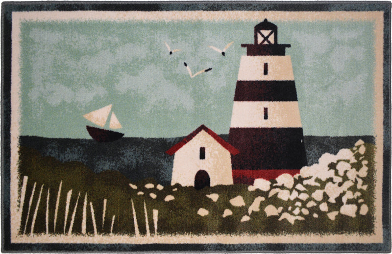 Seaside Lighthouse Accent Rug