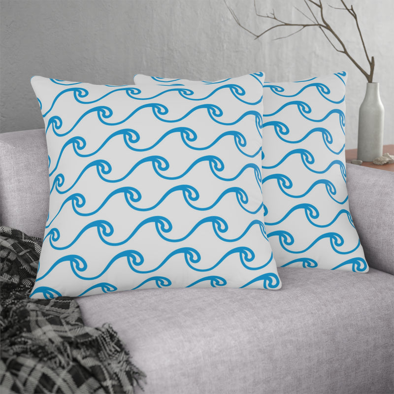 White Waves Outdoor Pillow