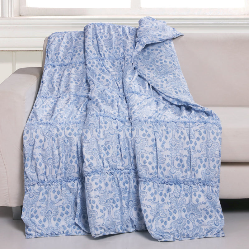 Blue Wave Ruffle Throw