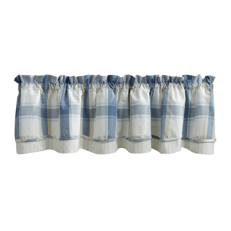 Blue Sky Weave Lined Layered Valance