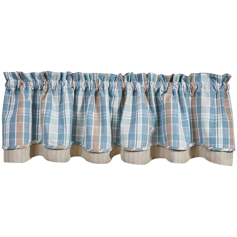 Beachside Plaid Lined Layered Valance