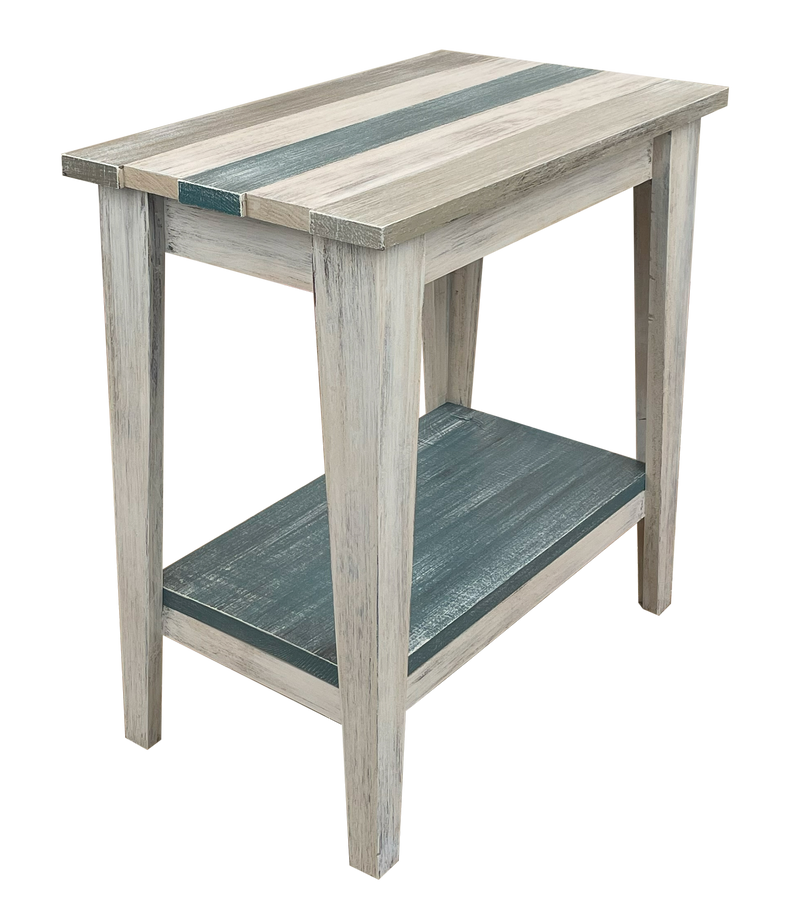 Tide Stripe Wood Side Table
