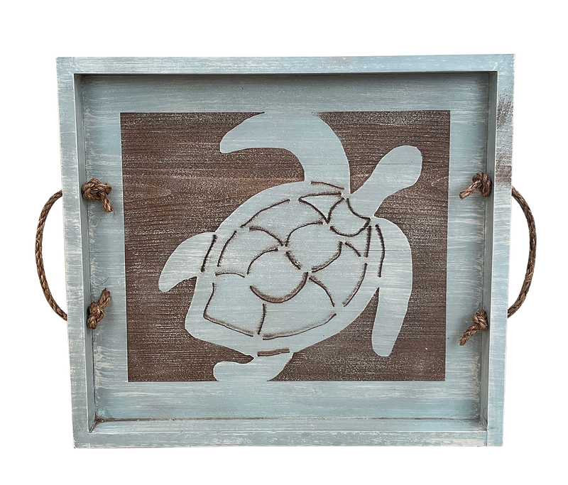 20" Atlantic Turtle Wooden Tray