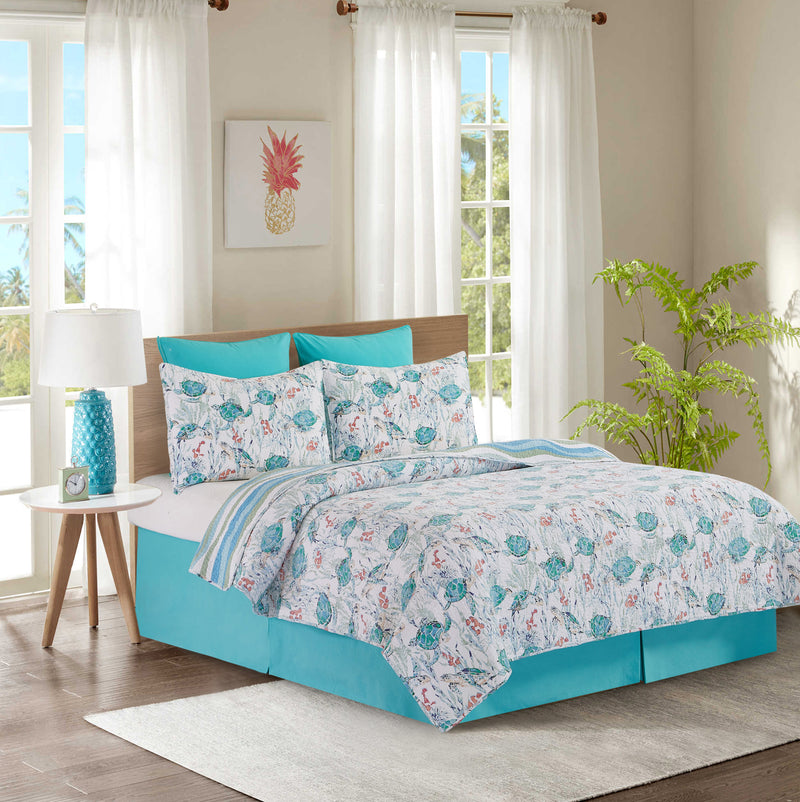 Sea Turtle Aqua Quilt Set