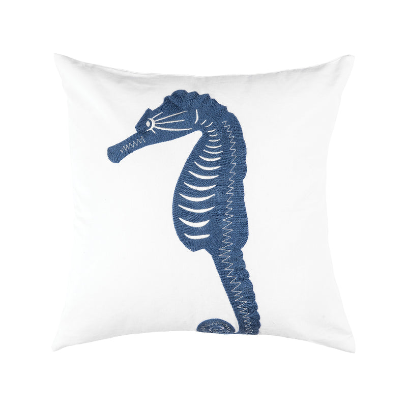 Indigo Reef Seahorse Throw Pillow