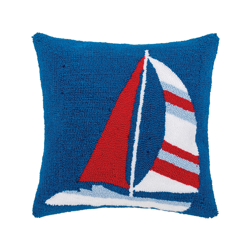 Sailboat America Throw Pillow