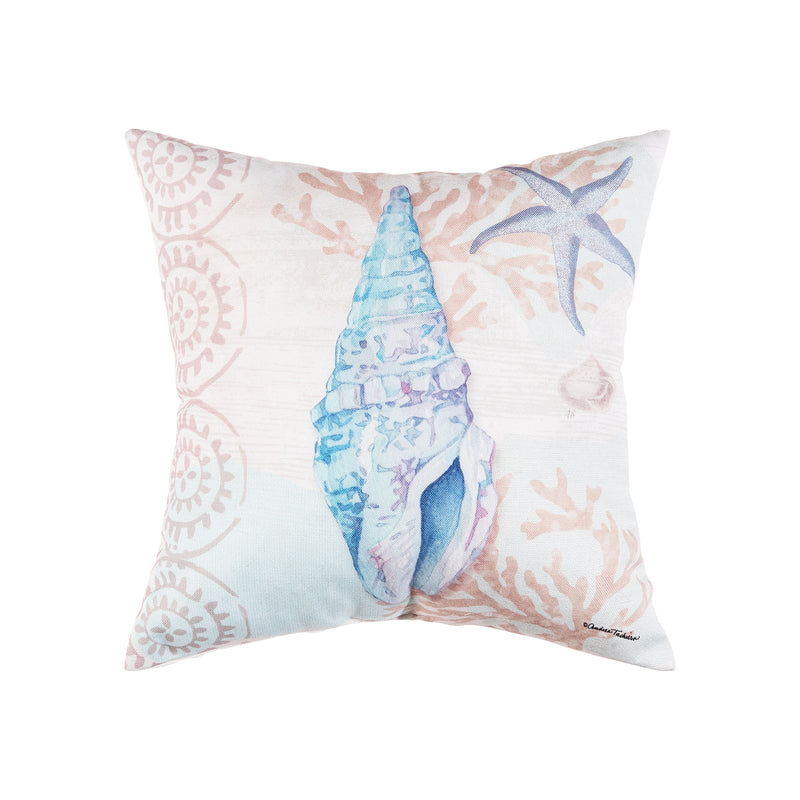 Blue Conch Throw Pillow