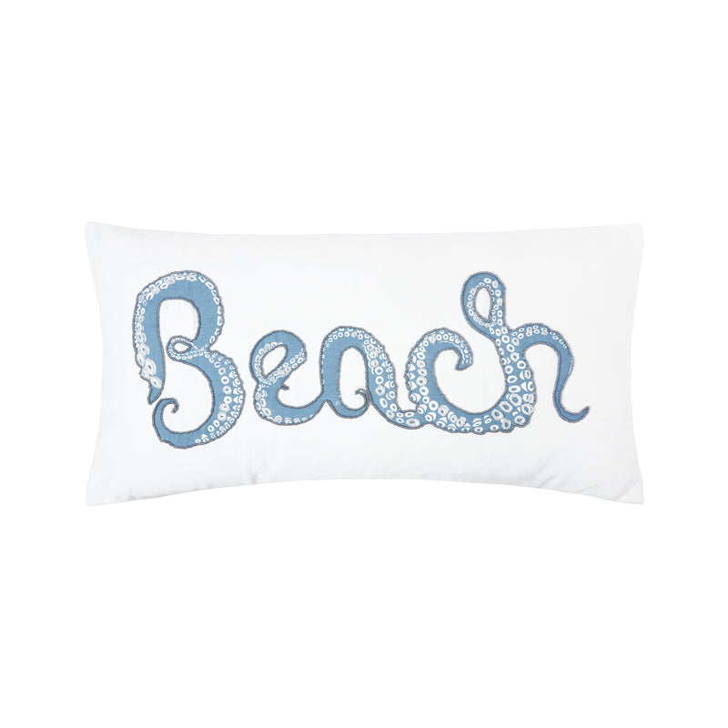 Octopus Beach Throw Pillow