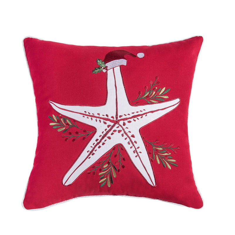 Starfish Holiday Throw Pillow