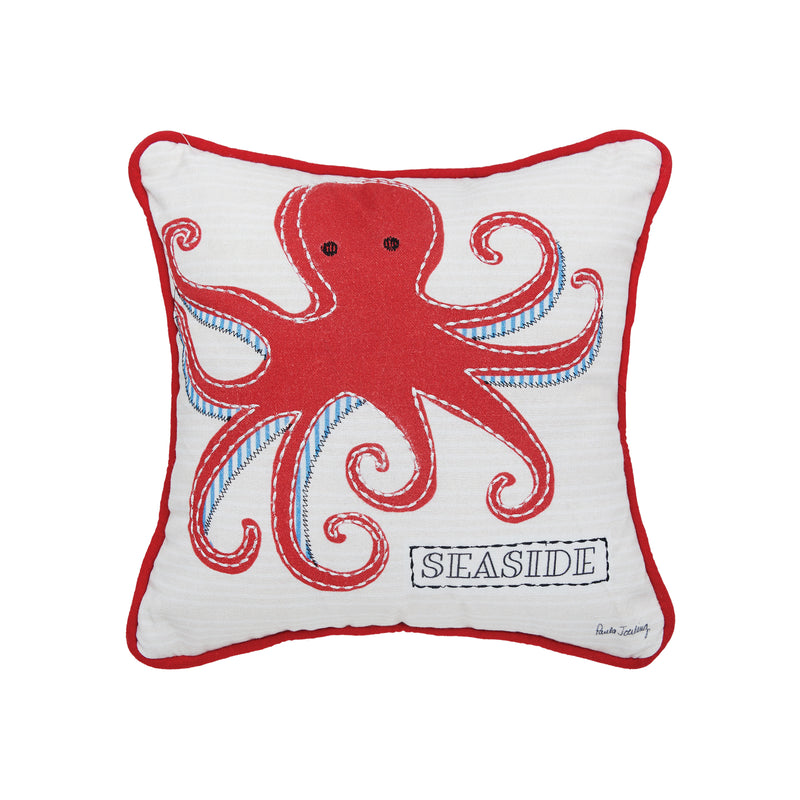 Seaside Octopus Throw Pillow