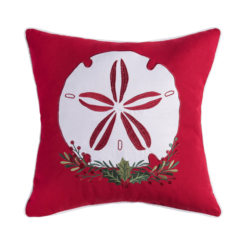 Sand Dollar Holiday Throw Pillow