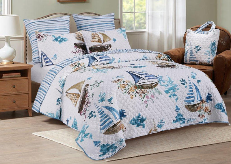 Sailboat Sea Quilt Set