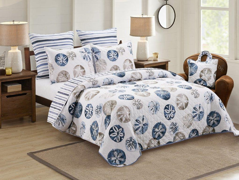 Sand Dollar Stripe Quilt Set