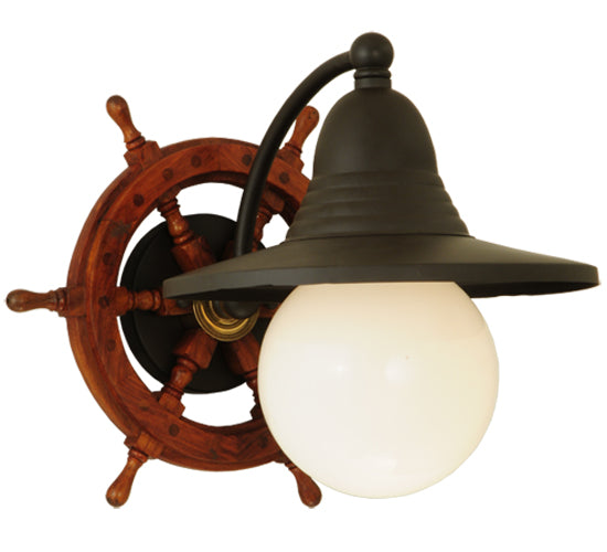 Nautical Wheel 12.5" Wall Sconce