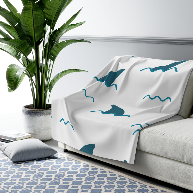 White Shark Sherpa Fleece Blanket