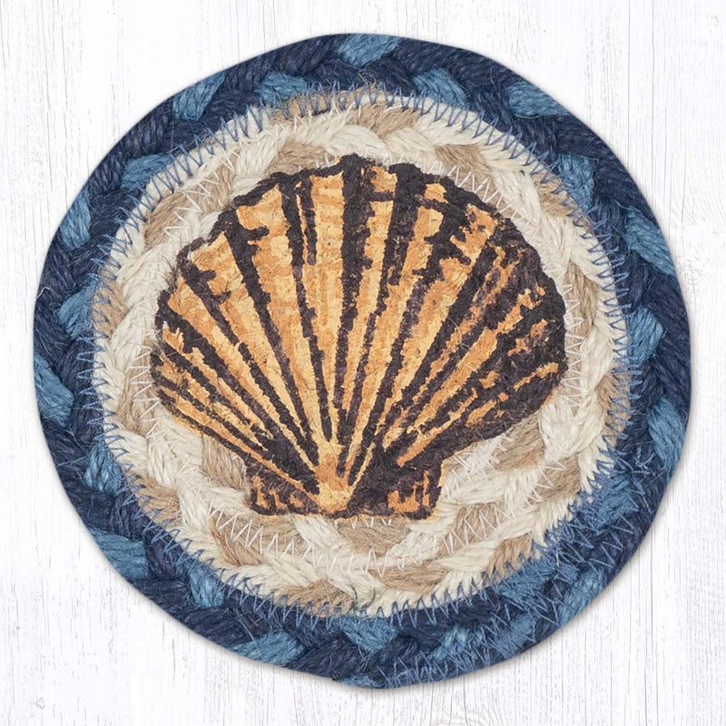 Blue Border Shell Printed Coaster