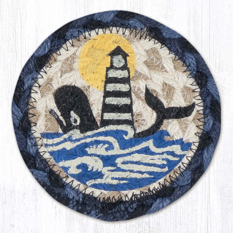 Coastal White Lighthouse Printed Coaster