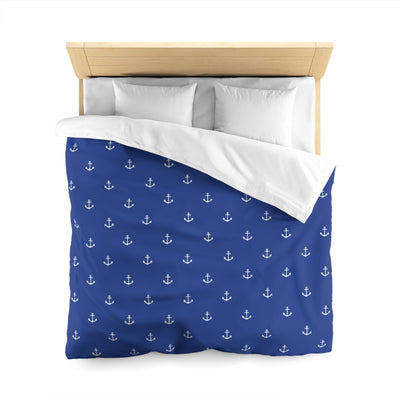 Blue Anchor Microfiber Duvet Cover