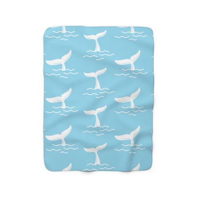 Whale Tail Sherpa Fleece Blanket