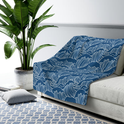 Blue Waves Sherpa Fleece Blanket