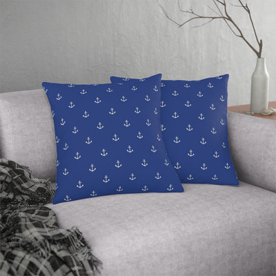 Blue Anchor Outdoor Pillow