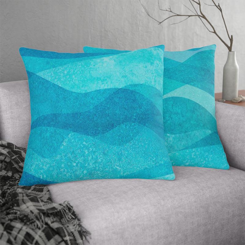 Aqua Waves Outdoor Pillow