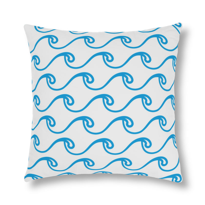 White Waves Outdoor Pillow