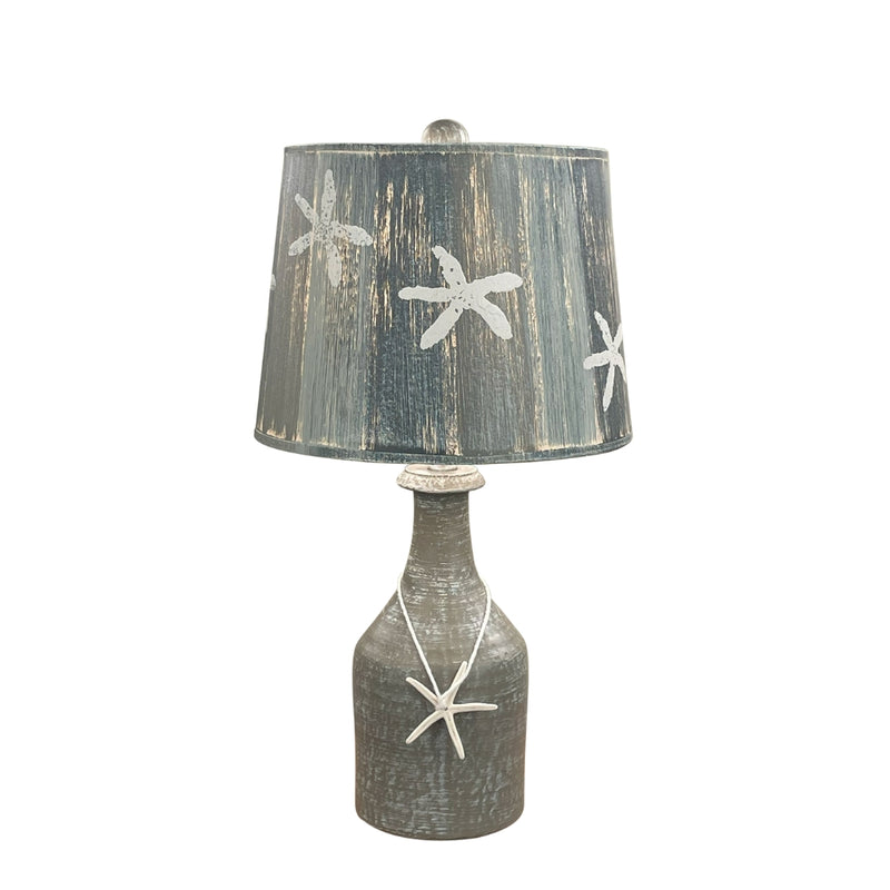 All Grey Starfish & Stripes Table Lamp