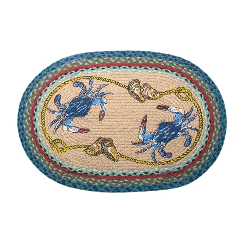 Blue Crab Oval Patch Rug