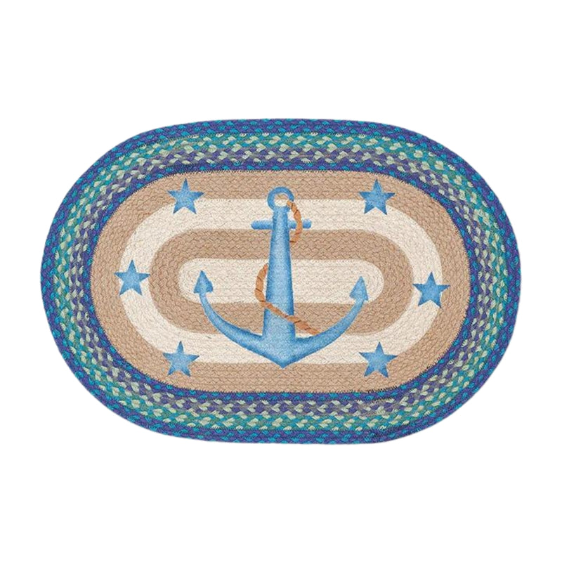 Anchor Stars Oval Patch Rug