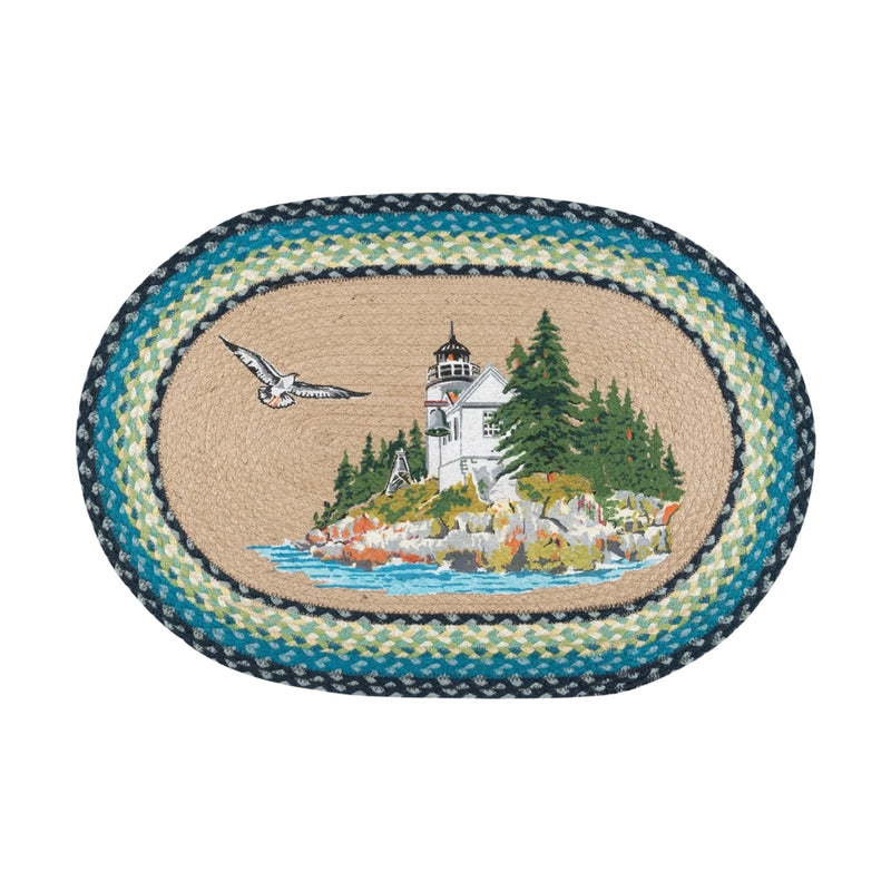 Lighthouse Harbor Oval Patch Rug