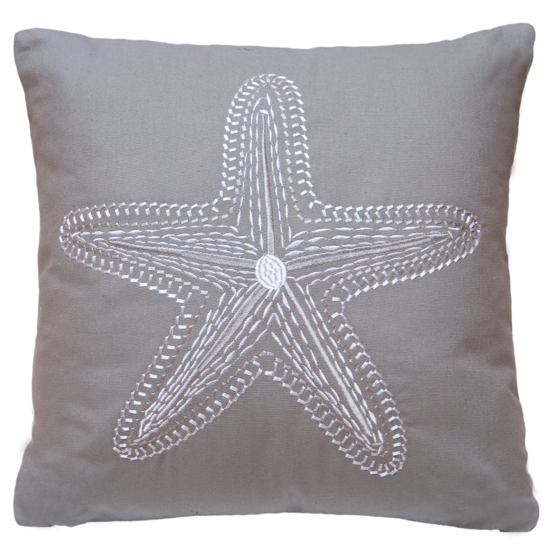 Silver Starfish Throw Pillow