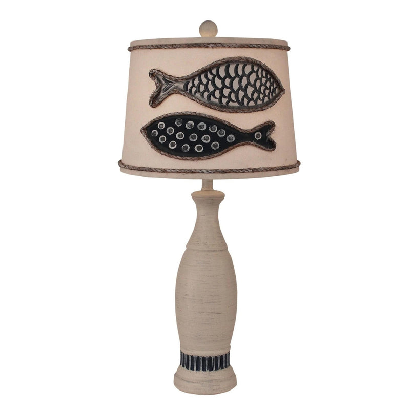 Navy Double Fish Table Lamp