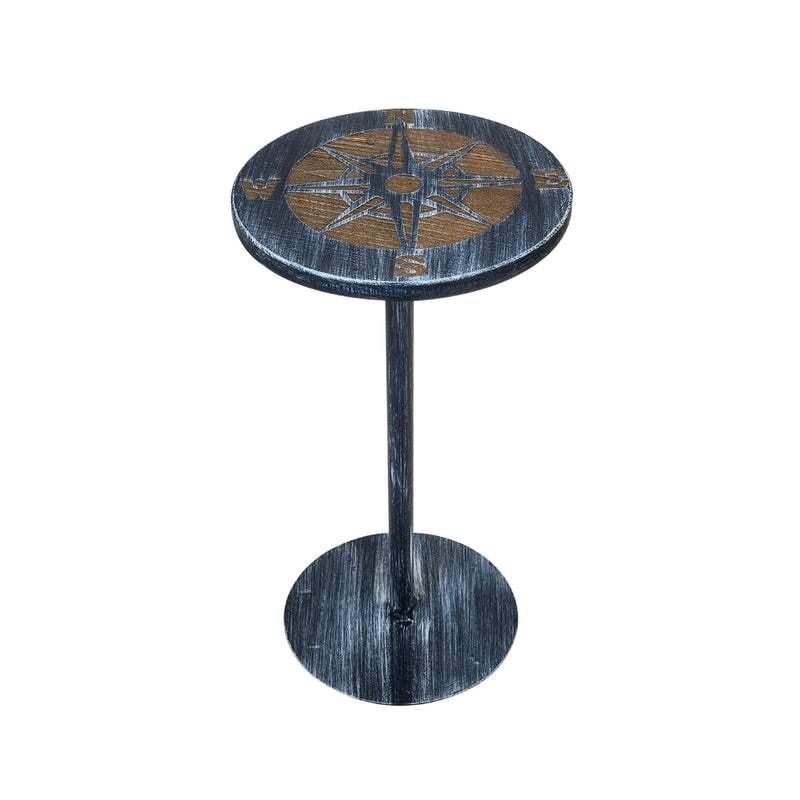 Navy Wash Compass Drink Table
